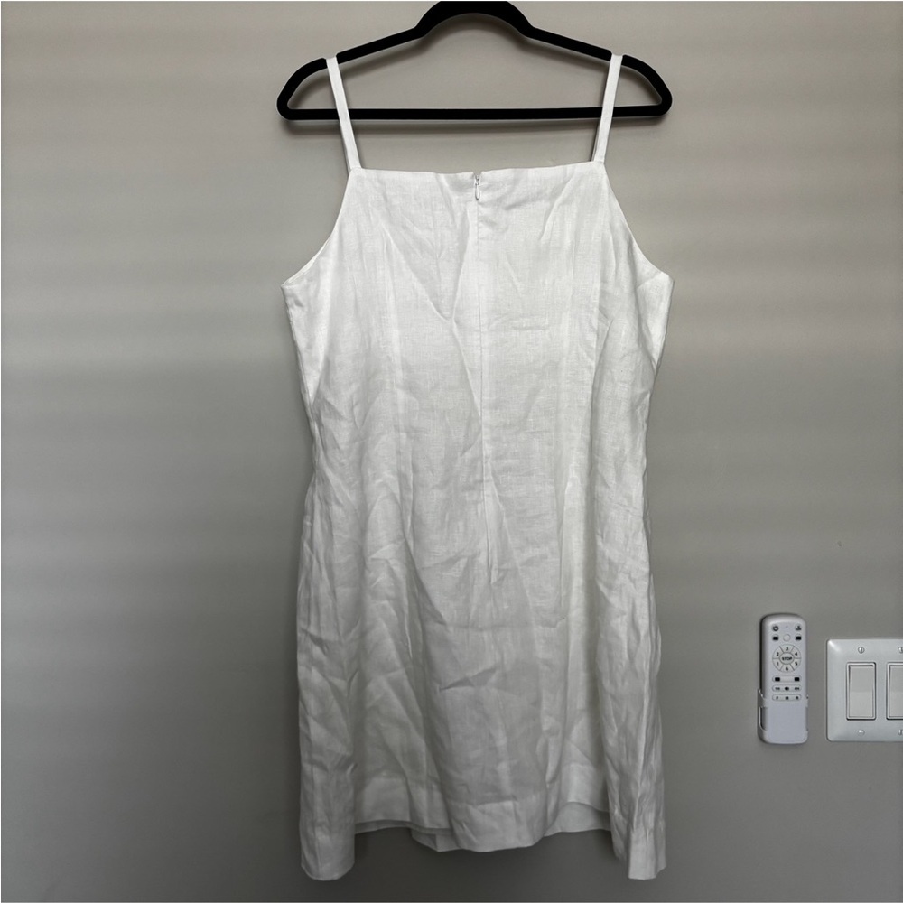 Reformation Phillipa White Linen Mini Dress Size 12 - Picture 6 of 7